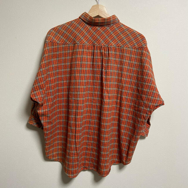 BURBERRY(バーバリー)の80's vintage burberry チェックシャツ オレンジ レディースのトップス(シャツ/ブラウス(長袖/七分))の商品写真