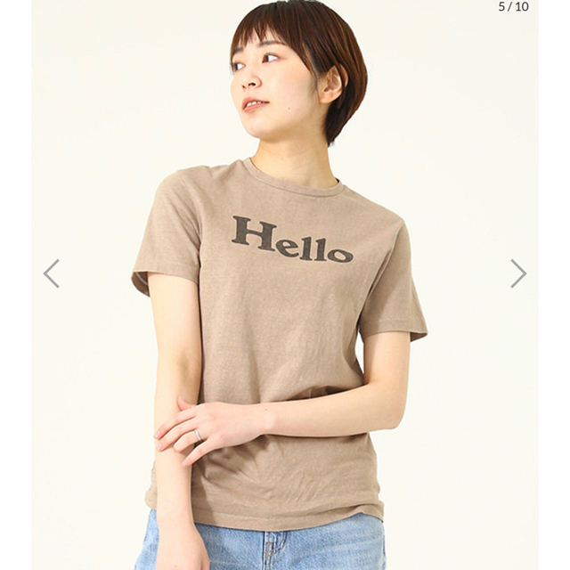 マディソンブルー★新品★別注ベージュ★HELLO CREW NECK TEE