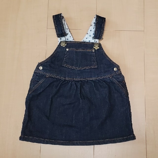 PETIT BATEAU(プチバトー)の【あこチロ様専用】プチバトー　デニムジャンパースカート　74cm キッズ/ベビー/マタニティのベビー服(~85cm)(スカート)の商品写真