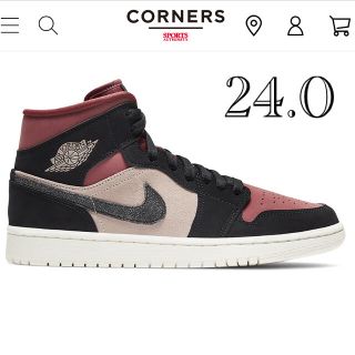 ナイキ(NIKE)のWMNS AIR JORDAN 1 MID / PARTICLE BEIGE(スニーカー)