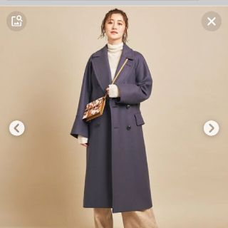 「BY∴ HAMILTON WOOL MIX メルトンロングPコート パープル
