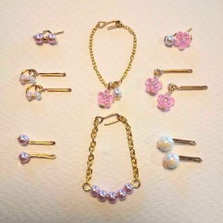 リカちゃん　イヤリング　ピアス　ネックレス　ヘアピン　アクセサリーセット(人形)