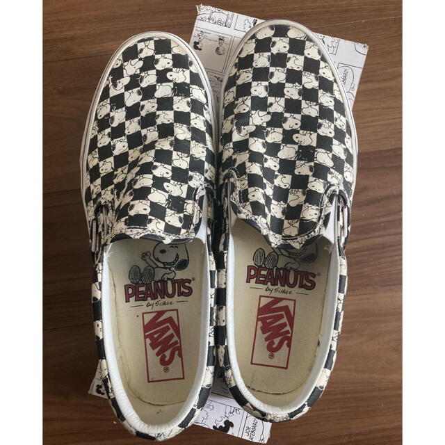 VANS バンズ　スリッポン スニーカー　スヌーピー　ピーナッツ　チェッカースニーカー