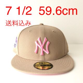 ニューエラー(NEW ERA)のNew Era ツバ裏ピンク 1/2 ニューエラ ヤンキース キャップ Cap(キャップ)