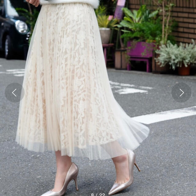 安心と信頼 ストロベリーフィールズ 生成り スカート ギャザー