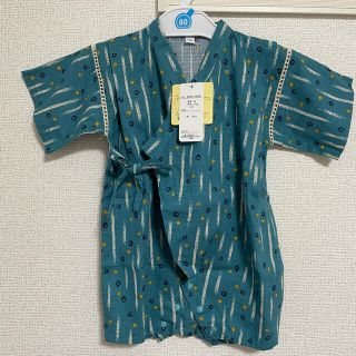 ニシマツヤ(西松屋)の甚平 ロンパース グリーン 新品 タグ付き(その他)