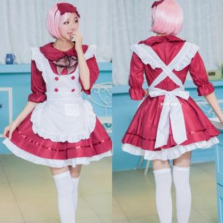 新品！ボルドーのメイド服(衣装一式)