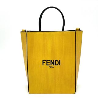 フェンディ(FENDI)のフェンディ 7VA512 2WAY スモール ショルダーバッグ ロゴ イエロー(ショルダーバッグ)