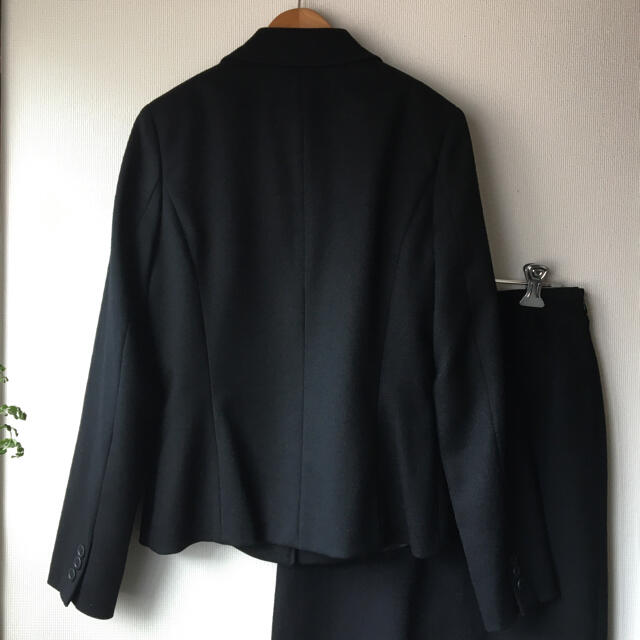 ef-de(エフデ)のエフデ ウールセットアップスーツ テーラードジャケット タイトスカート 黒 9 レディースのフォーマル/ドレス(スーツ)の商品写真