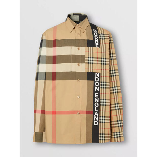 BURBERRY - 20AW BURBERRY パッチワーク ロゴ チェックシャツの通販 by