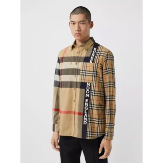 BURBERRY - 20AW BURBERRY パッチワーク ロゴ チェックシャツの通販 by