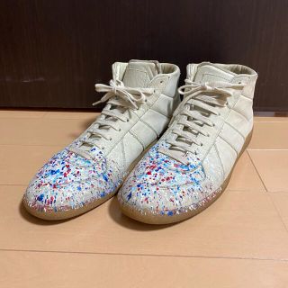 マルタンマルジェラ(Maison Martin Margiela)のMAISON MARGIELA ジャーマントレーナー　ペンキ加工(スニーカー)