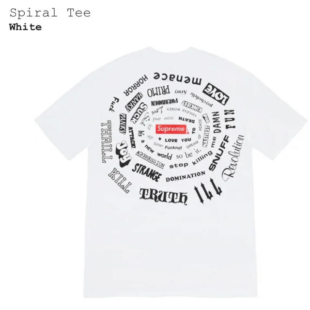 SUPREME 21SS Spiral Tee M White 未使用