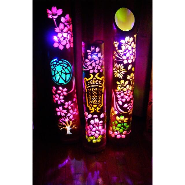 竹灯り 彩シリーズ 〜花遊び〜 竹灯籠 孟宗竹 竹灯り 彩シリーズ 〜花遊び〜 竹灯籠 孟宗竹