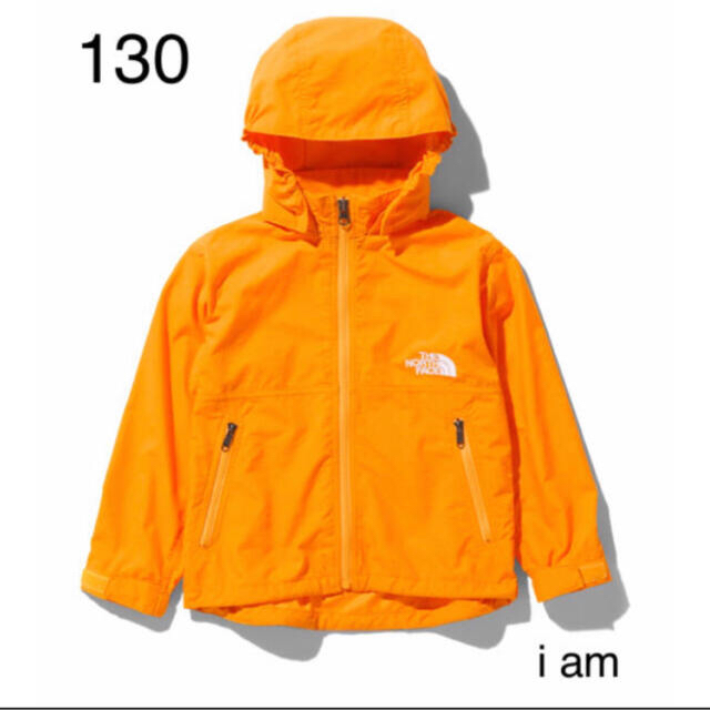 THE NORTH FACE(ザノースフェイス)の新品　ノースフェイス　ウインドブレイカー　コンパクトジャケット　130 オレンジ キッズ/ベビー/マタニティのキッズ服女の子用(90cm~)(ジャケット/上着)の商品写真