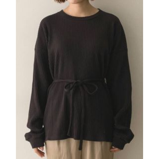 アッシュペーフランス(H.P.FRANCE)のBASERANGE Shaw Long Sleeve ブラック/S 新品(カットソー(長袖/七分))