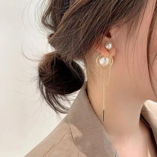 フレイアイディー(FRAY I.D)のパールキャッチピアス　パールチェーンピアス(ピアス)