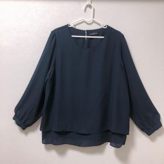 【美品】大きいサイズ/3L/シフォンブラウス(シャツ/ブラウス(長袖/七分))