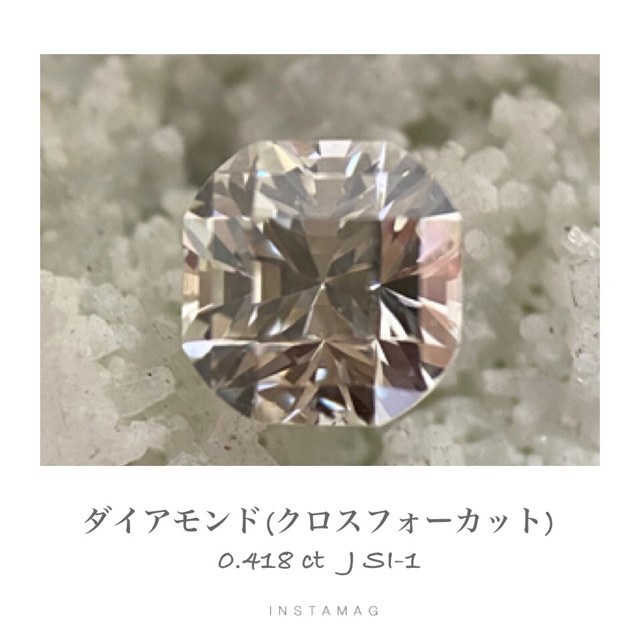  (R0226-5) クロスフォーカットダイヤ J SI-1  0.418ct レディースのアクセサリー(ネックレス)の商品写真