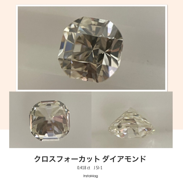  (R0226-5) クロスフォーカットダイヤ J SI-1  0.418ct レディースのアクセサリー(ネックレス)の商品写真