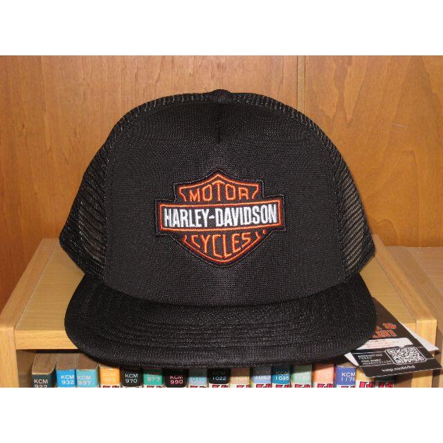 Harley Davidson(ハーレーダビッドソン)の【お買い得】ハーレーキャップ（メッシュ・フラットキャップ・HDロゴ）★黒★ メンズの帽子(キャップ)の商品写真