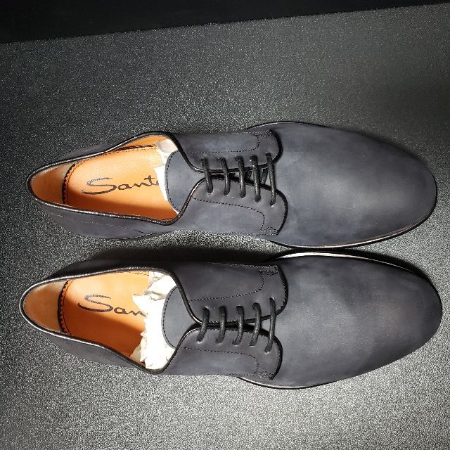 Santoni - サントーニ（Santoni） イタリア製革靴 ネイビー UK9の通販