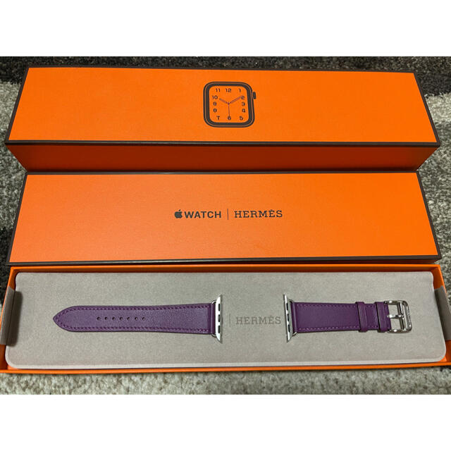 新品 HERMES レザー ベルト アネモネ Apple  Watch腕時計