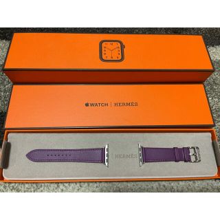 アップル(Apple)の新品 HERMES レザー ベルト アネモネ Apple  Watch(腕時計)