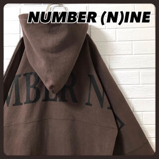 ナンバーナイン(NUMBER (N)INE)のナンバーナイン プルオーバー パーカー 茶色 バックプリント デカロゴ(パーカー)