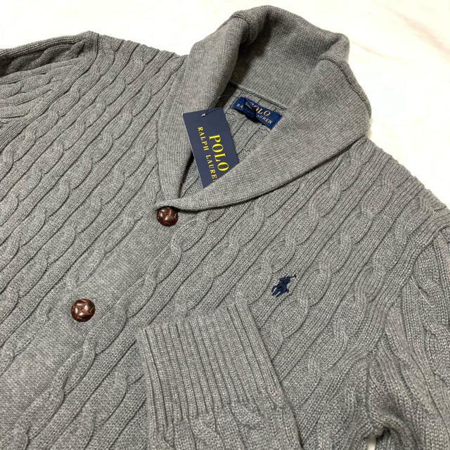 POLO RALPH LAUREN(ポロラルフローレン)のボーイズ L/160 新品 G ショールカラー ケーブルニット カーディガン キッズ/ベビー/マタニティのキッズ服男の子用(90cm~)(カーディガン)の商品写真