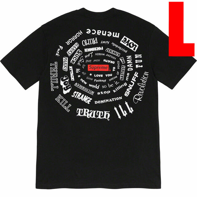 21SS Supreme Spiral Tee ブラック