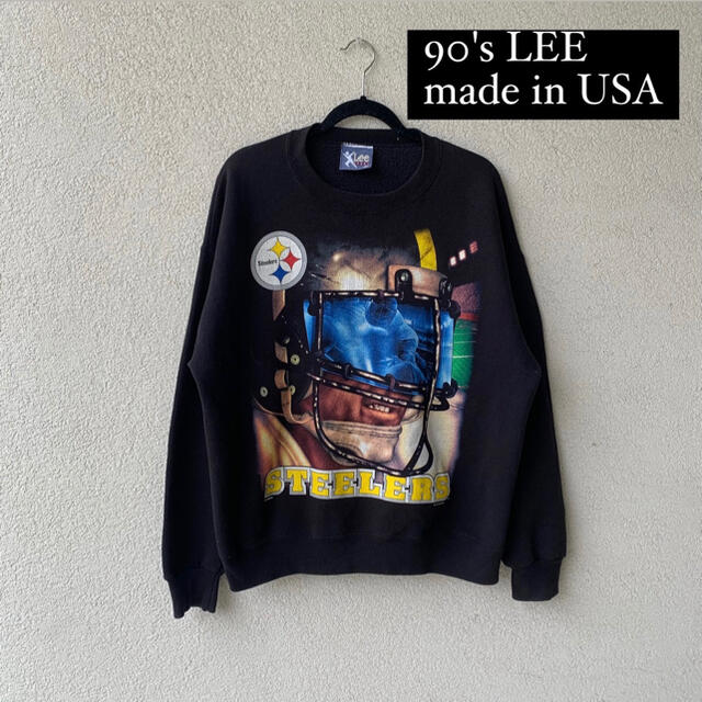 90's LEE アメフト プリントスウェット　made in USA