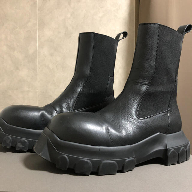 Rick Owens リックオウエンス Beatle Bozo Tractor ビートル ボゾトラクター クリアソール サイドゴアブーツ レッド 01C4881