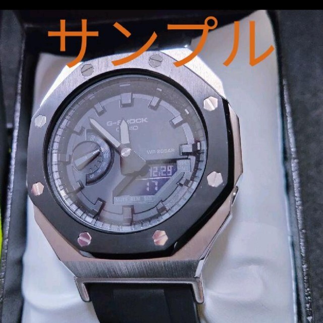 G-SHOCK(ジーショック)のG-SHOCK GA-2100 メタルカスタムパーツセット【銀 黒】 メンズの時計(腕時計(デジタル))の商品写真