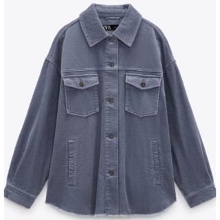 ザラ(ZARA)のZARA コーデュロイ　シャツ　ジャケット　L  グレー(その他)