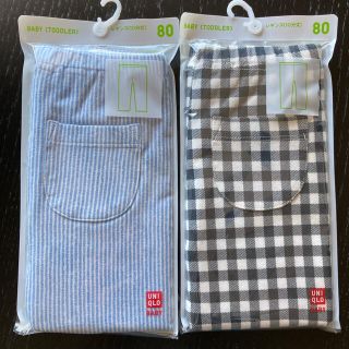 ユニクロ(UNIQLO)のライト様専用ユニクロ　レギンス　80   チェック　ヒッコリー(パンツ)