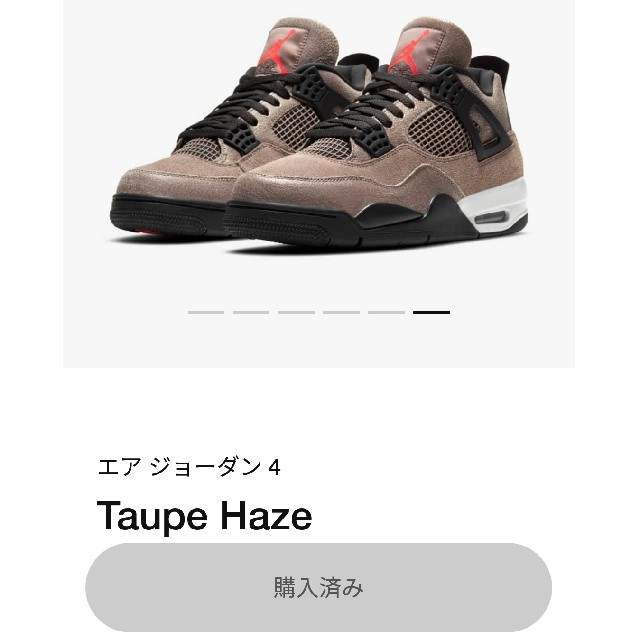 スニーカー NIKE - Nike AIR jordan4 Taupe Haze 28cm