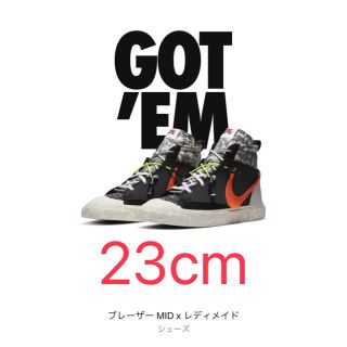 ナイキ(NIKE)の23cm Nike × READYMADE Blazer Mid BLACK (スニーカー)