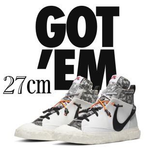 ナイキ(NIKE)のNIKE  ブレーザーMID  レディメイド　ホワイト　27㎝(スニーカー)