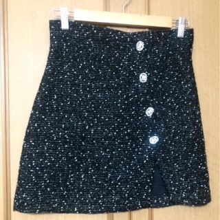 ザラ(ZARA)のZARA ザラ　ツイードミニスカート スリット入り(ミニスカート)