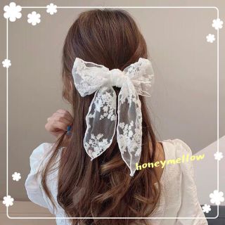 大人気♡かわいい♡韓国ヘアピン♡ヘアアクセサリー♡大きいリボンピン♡花柄刺繍ピン(ヘアピン)