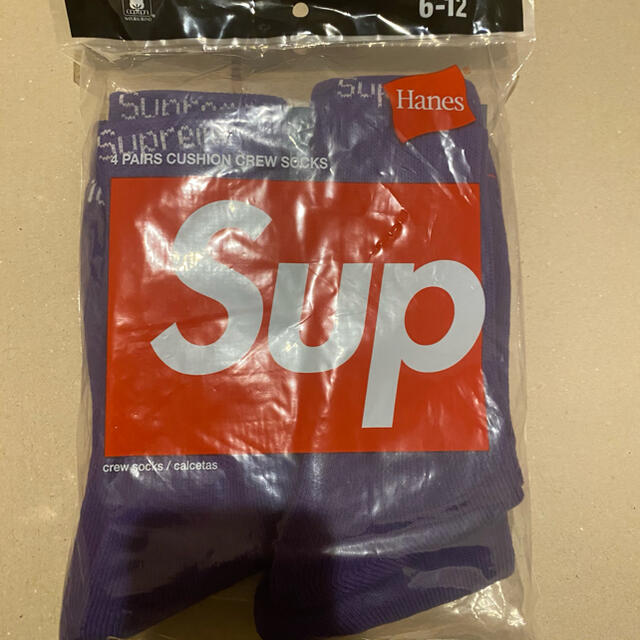 Supreme(シュプリーム)のsupreme 2021 Hanes crew socks バラ売り 1p 紫 メンズのレッグウェア(ソックス)の商品写真