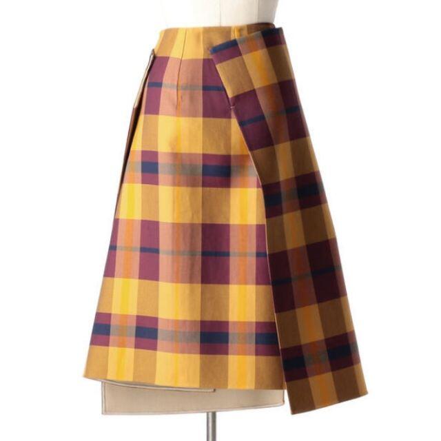 Drawer(ドゥロワー)のDrawer チェックダブルフェイスラップスカート レディースのスカート(ひざ丈スカート)の商品写真