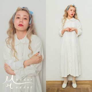 アトリエドゥサボン(l'atelier du savon)のSMILE embroidery DRESS madder madder(ロングワンピース/マキシワンピース)