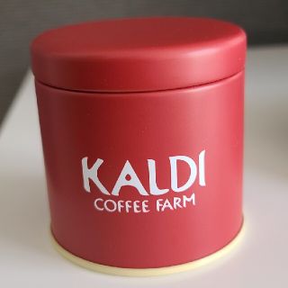 カルディ(KALDI)のカルディー　オリジナル ミニキャニスター缶　レッド(容器)