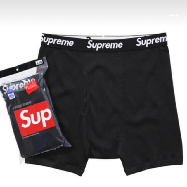 【新品】Supreme × Hanes Boxer Briefs  L 黒×4枚