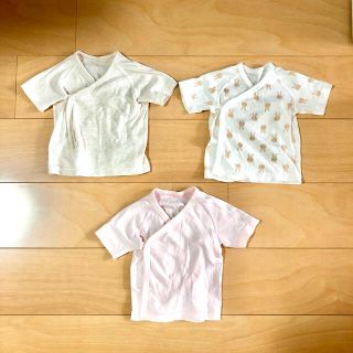 ユニクロ(UNIQLO)のUNIQLO 短肌着 3枚セット新生児 50-60サイズ(肌着/下着)