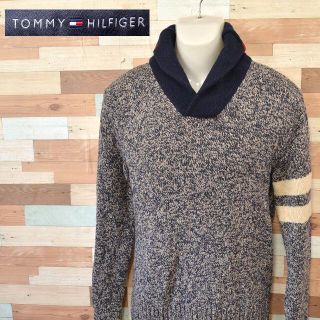 トミーヒルフィガー(TOMMY HILFIGER)の【TOMMY HILFIGER】 美品 トミーヒルフィガー ネイビーニット L(ニット/セーター)