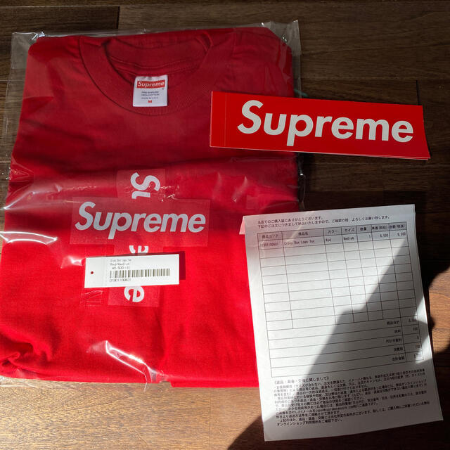 Supreme(シュプリーム)のSupreme cross box logo tee Mサイズ　レッド メンズのトップス(Tシャツ/カットソー(半袖/袖なし))の商品写真