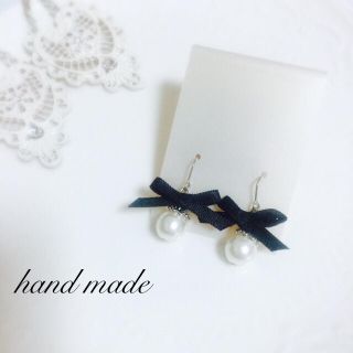 ❤︎hand made❤︎ リボン×パールピアス(ピアス)